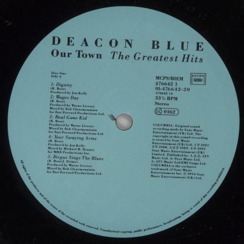 Deacon Blue Our Town - The Greatest Hits - VG+ 2-LP vinyl record set (Double LP Album) UK DBL2LOU876715