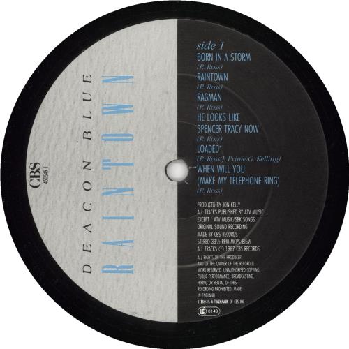 Deacon Blue Raintown - Promo Stamped vinyl LP album (LP record) UK DBLLPRA733517