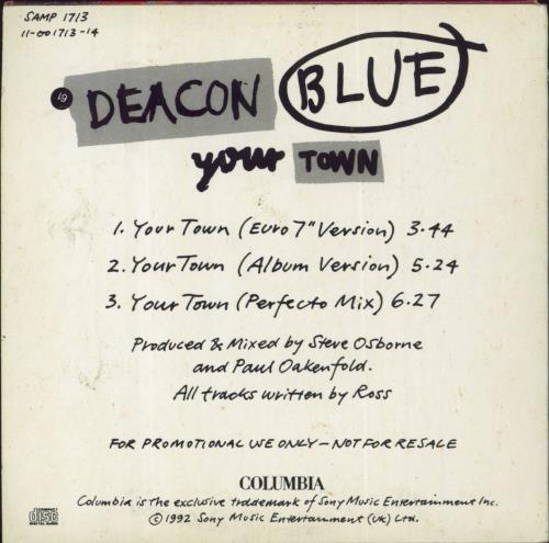 Deacon Blue Your Town CD single (CD5 / 5") UK DBLC5YO15729