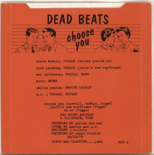 Dead Beats (Punk) Choose You 7" vinyl single (7 inch record / 45) UK QMJ07CH702300