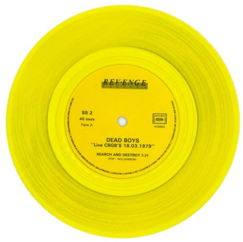 Dead Boys Search And Destroy - Yellow Vinyl 7" vinyl single (7 inch record / 45) French Y-S07SE870878