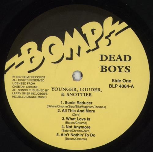 Dead Boys Younger, Louder & Snottier vinyl LP album (LP record) US Y-SLPYO855238