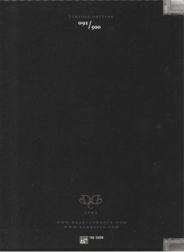 Dead Can Dance DCD 2005 - 24th March - Italy: Milan 2 CD album set (Double CD) US DCD2CDC739736