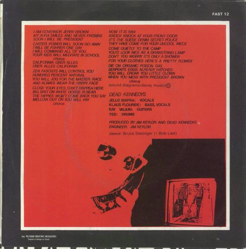 Dead Kennedys California Uber Alles - 2nd 7" vinyl single (7 inch record / 45) UK DKN07CA582861