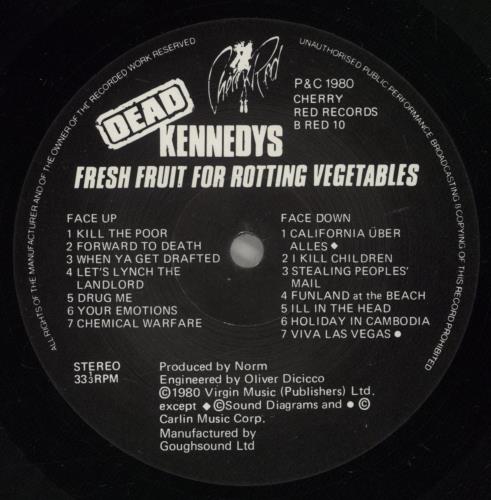 Dead Kennedys Fresh Fruit For Rotting Vegetables vinyl LP album (LP record) UK DKNLPFR879268