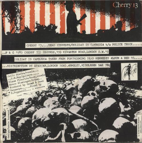 Dead Kennedys Holiday In Cambodia - Plane Sleeve + Blue injection - VG 7" vinyl single (7 inch record / 45) UK DKN07HO866217