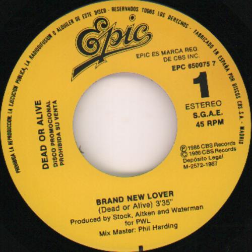 Dead Or Alive Brand New Lover 7" vinyl single (7 inch record / 45) Spanish DOA07BR206580