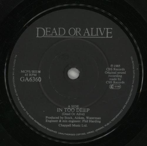 Dead Or Alive In Too Deep 7" vinyl single (7 inch record / 45) UK DOA07IN16235