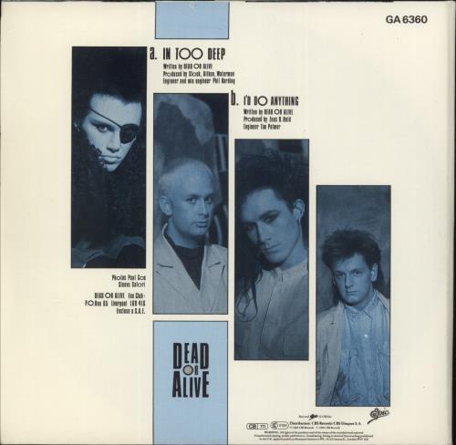 Dead Or Alive In Too Deep 7" vinyl single (7 inch record / 45) UK DOA07IN16235