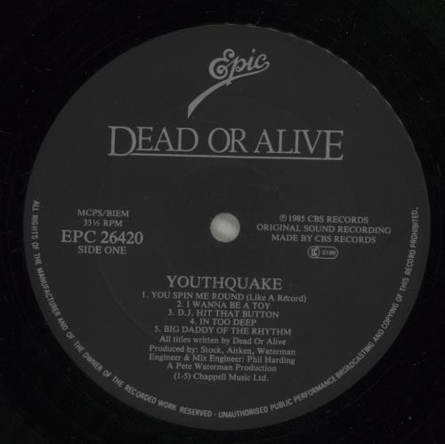 Dead Or Alive Youthquake vinyl LP album (LP record) UK DOALPYO163577