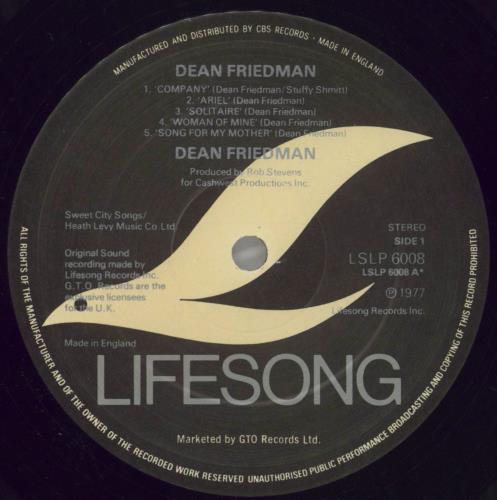 Dean Friedman Dean Friedman vinyl LP album (LP record) UK DFNLPDE737858