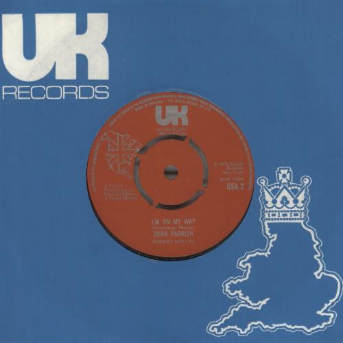Dean Parrish I'm On My Way + blue sleeve 7" vinyl single (7 inch record / 45) UK DBU07IM745747