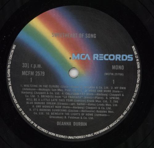 Deanna Durbin Sweetheart Of Song vinyl LP album (LP record) UK DD2LPSW393449