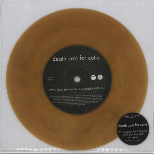 Death Cab For Cutie I Will Follow You Into The Dark - Mustard Vinyl 7" vinyl single (7 inch record / 45) UK DCZ07IW878865