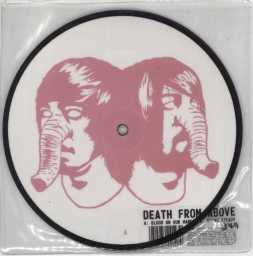 Death From Above 1979 Blood On Our Hands + Two Stickers 7" vinyl picture disc (7 inch picture disc single) UK DBZ7PBL716042