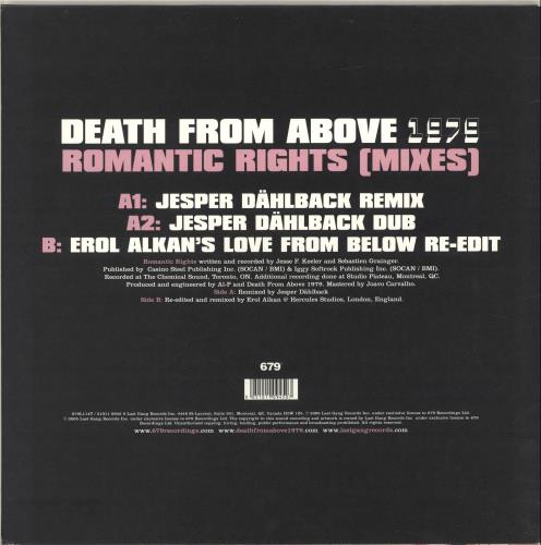 Death From Above 1979 Romantic Rights 12" vinyl single (12 inch record / Maxi-single) UK DBZ12RO661284