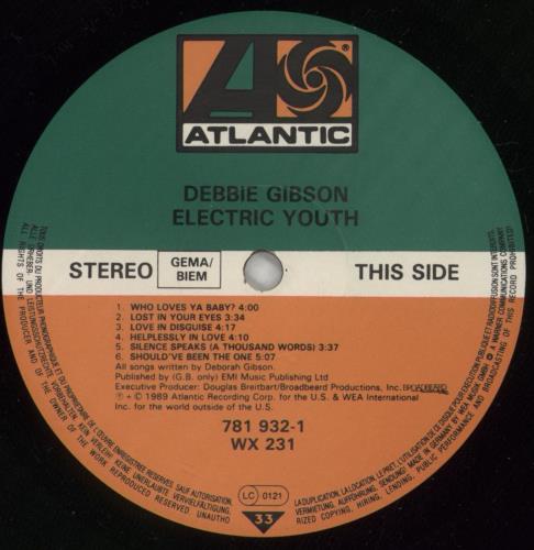 Debbie Gibson Electric Youth vinyl LP album (LP record) UK GIBLPEL257558
