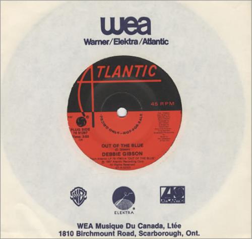 Debbie Gibson Out Of The Blue 7" vinyl single (7 inch record / 45) Canadian GIB07OU122472