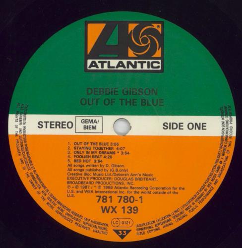 Debbie Gibson Out Of The Blue vinyl LP album (LP record) UK GIBLPOU574151