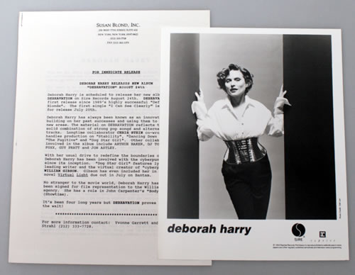 Debbie Harry Debravation media press pack US DEBPPDE25677