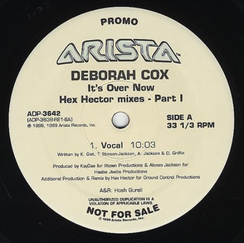Deborah Cox It's Over Now - Hex Hector Mixes - Part 1 12" vinyl single (12 inch record / Maxi-single) US DBX12IT361136