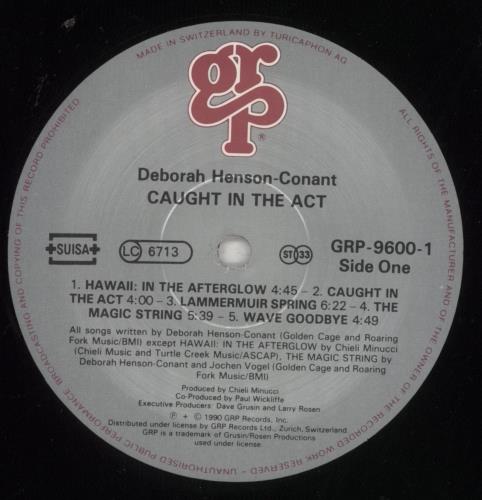 Deborah Henson-Conant Caught In The Act vinyl LP album (LP record) Swiss I7QLPCA855318