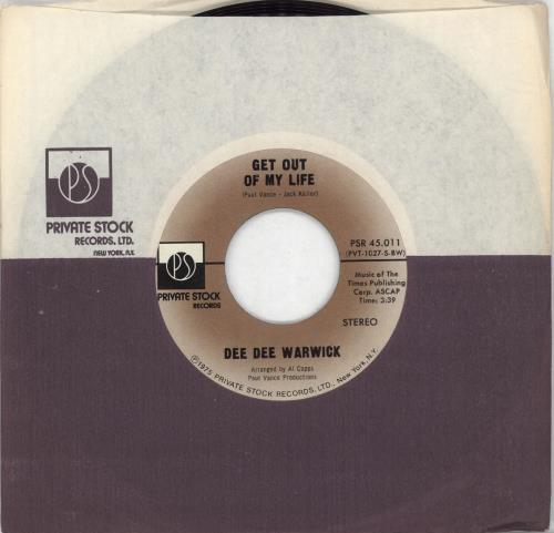 Dee Dee Warwick Get Out Of My Life 7" vinyl single (7 inch record / 45) US DW907GE701168