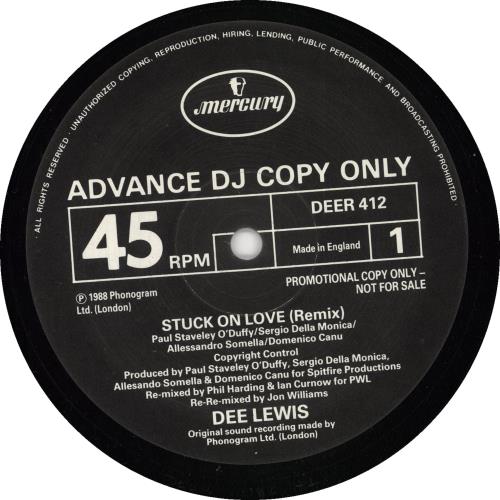 Dee Lewis Stuck On Love 12" vinyl single (12 inch record / Maxi-single) UK G2F12ST725753
