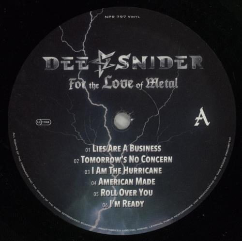 Dee Snider For The Love Of Metal - Shrink vinyl LP album (LP record) UK 9MELPFO872353