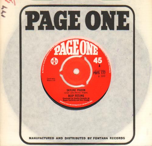 Deep Feeling Skyline Pigeon 7" vinyl single (7 inch record / 45) UK D1F07SK643495