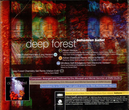 Deep Forest Bohemian Ballet CD single (CD5 / 5") US DFOC5BO65319