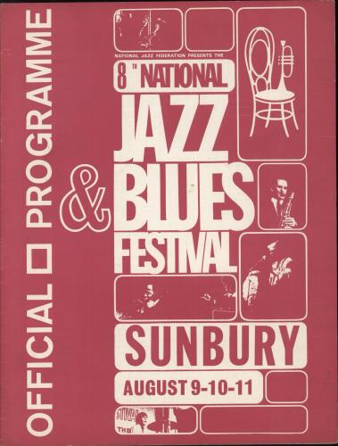 Deep Purple 8th National Jazz & Blues festival 1968 tour programme UK DEETRTH880233