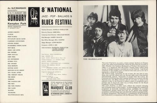 Deep Purple 8th National Jazz & Blues festival 1968 tour programme UK DEETRTH880233