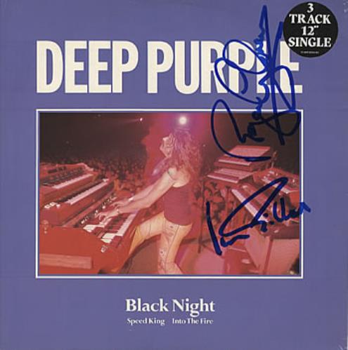 Deep Purple Autographed Picture Sleeve - Black Night 12" memorabilia UK DEEMMAU304098