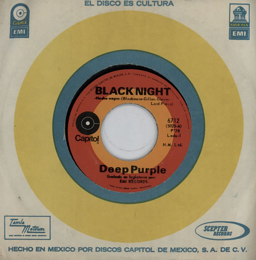 Deep Purple Black Night 7" vinyl single (7 inch record / 45) Mexican DEE07BL572915