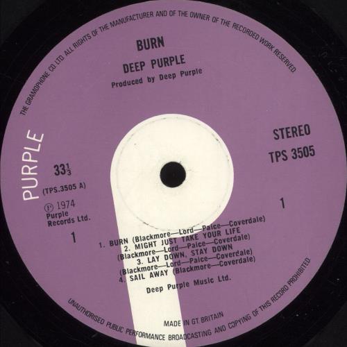 Deep Purple Burn - 1st - EX vinyl LP album (LP record) UK DEELPBU705571