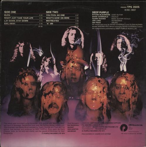 Deep Purple Burn - 1st - EX vinyl LP album (LP record) UK DEELPBU705571