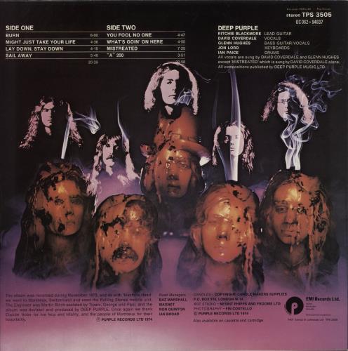 Deep Purple Burn - 2nd - EX vinyl LP album (LP record) UK DEELPBU542093