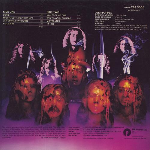 Deep Purple Burn - 2nd - Factory Sample vinyl LP album (LP record) UK DEELPBU808115