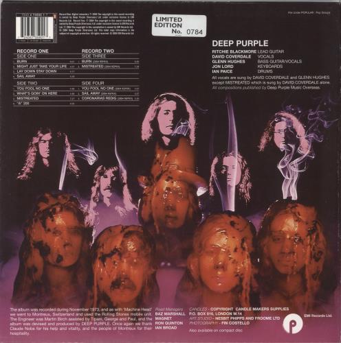 Deep Purple Burn - Numbered 2-LP vinyl record set (Double LP Album) UK DEE2LBU731126