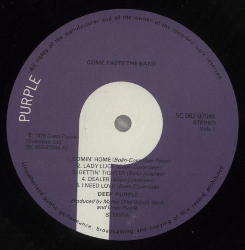 Deep Purple Come Taste The Band vinyl LP album (LP record) Italian DEELPCO786664
