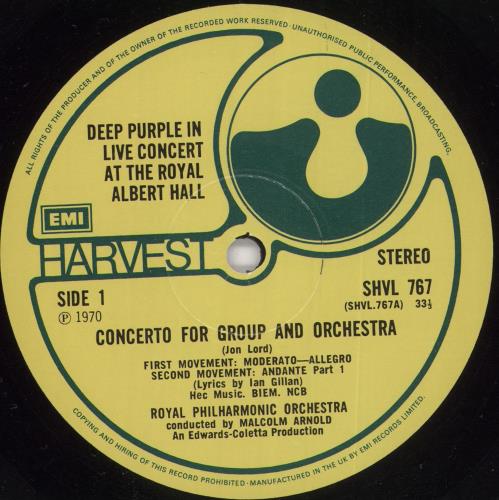 Deep Purple Concerto For Group And Orchestra vinyl LP album (LP record) UK DEELPCO722052