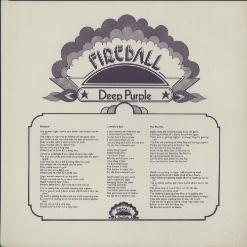 Deep Purple Fireball - 1st + Insert - EX vinyl LP album (LP record) UK DEELPFI546565
