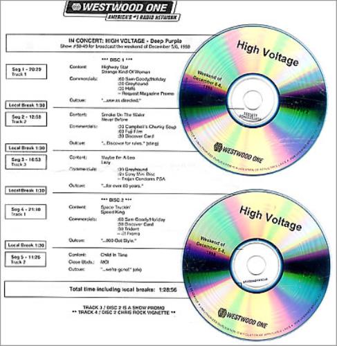 Deep Purple In Concert: High Voltage 2 CD album set (Double CD) US DEE2CIN143980