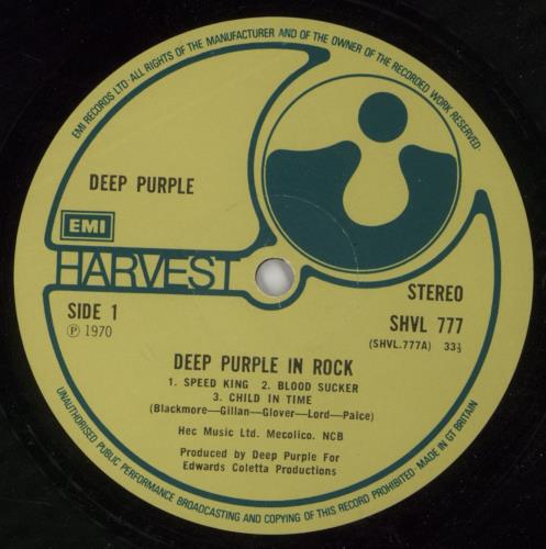 Deep Purple In Rock - 3rd - VG vinyl LP album (LP record) UK DEELPIN805359