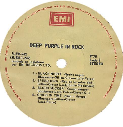 Deep Purple In Rock vinyl LP album (LP record) Mexican DEELPIN248742