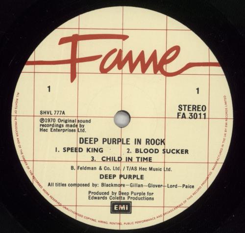 Deep Purple In Rock vinyl LP album (LP record) UK DEELPIN496076