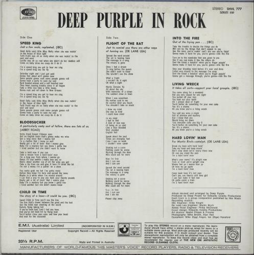 Deep Purple In Rock vinyl LP album (LP record) Australian DEELPIN667996
