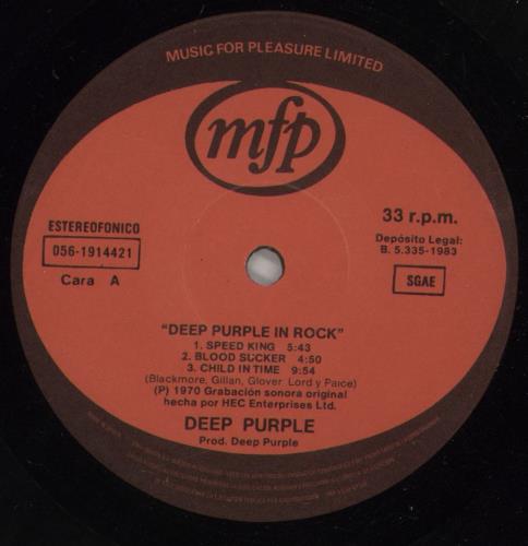 Deep Purple In Rock vinyl LP album (LP record) Spanish DEELPIN875225