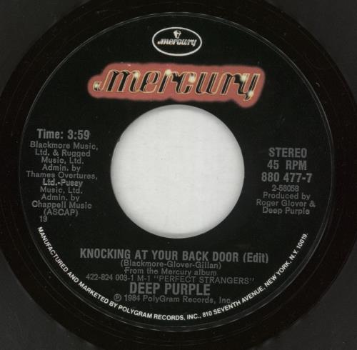 Deep Purple Knocking At Your Back Door 7" vinyl single (7 inch record / 45) US DEE07KN865194
